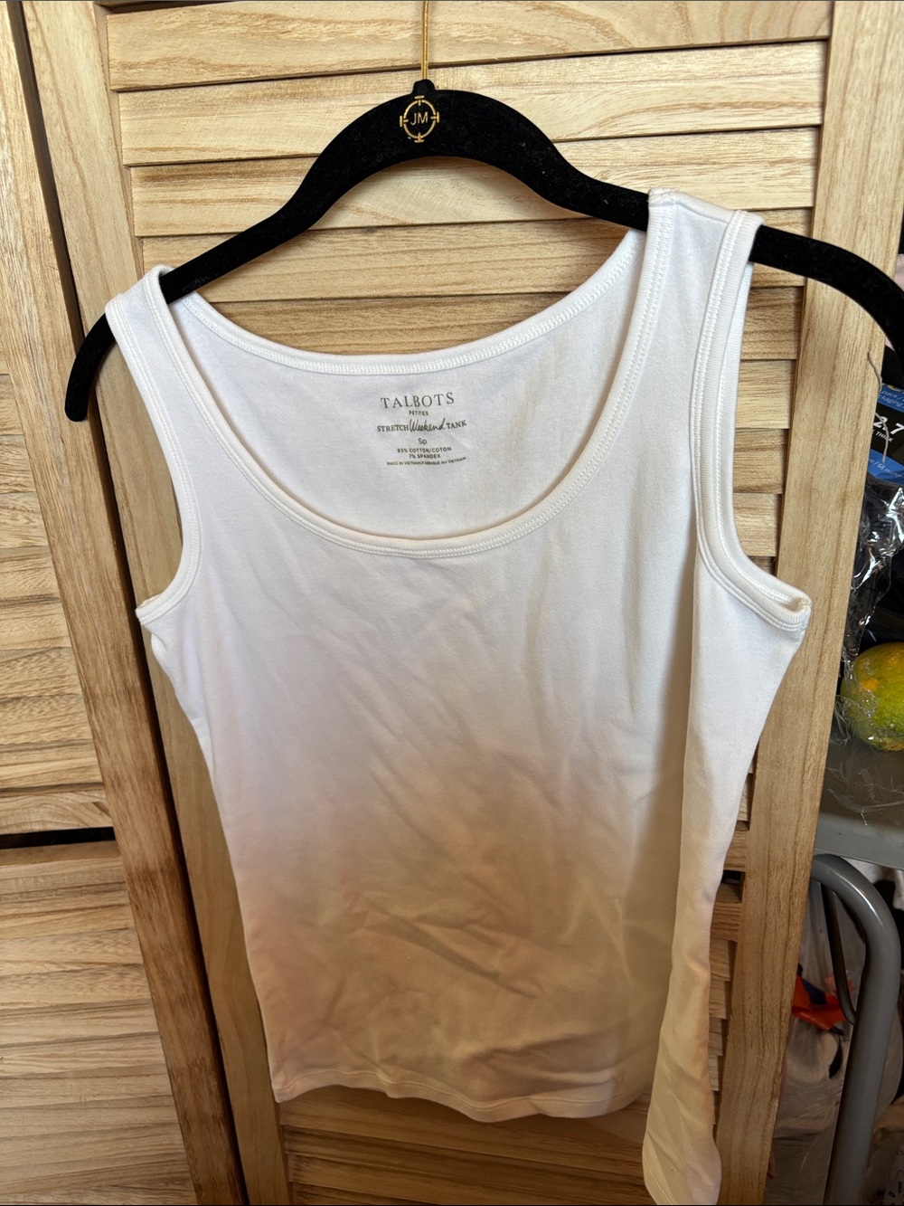 Talbots White Scoop Neck Tank Top - Simple Cotton Layering Tank Small Petite